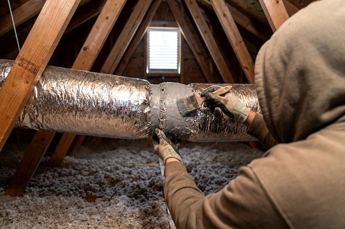 Ductwork Repair technician at work